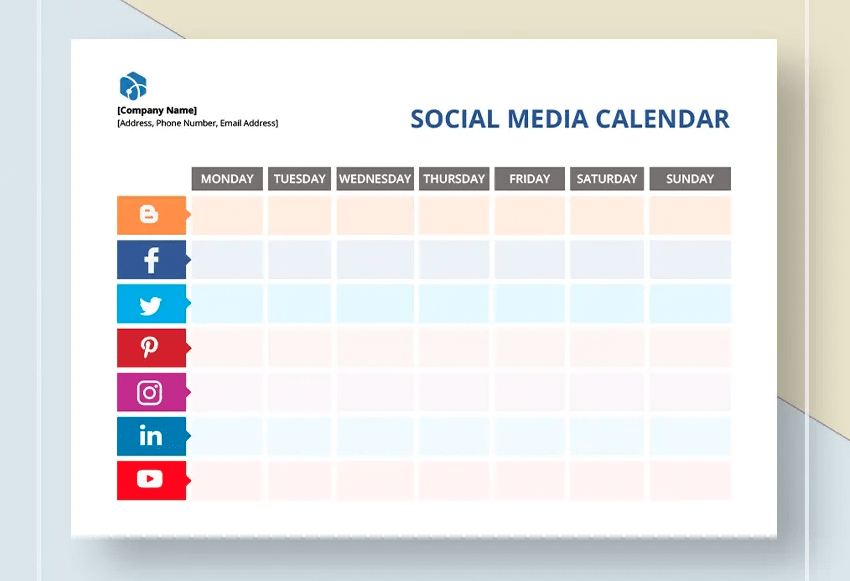 With a social media calendar, you can plan in a structured and clear way.