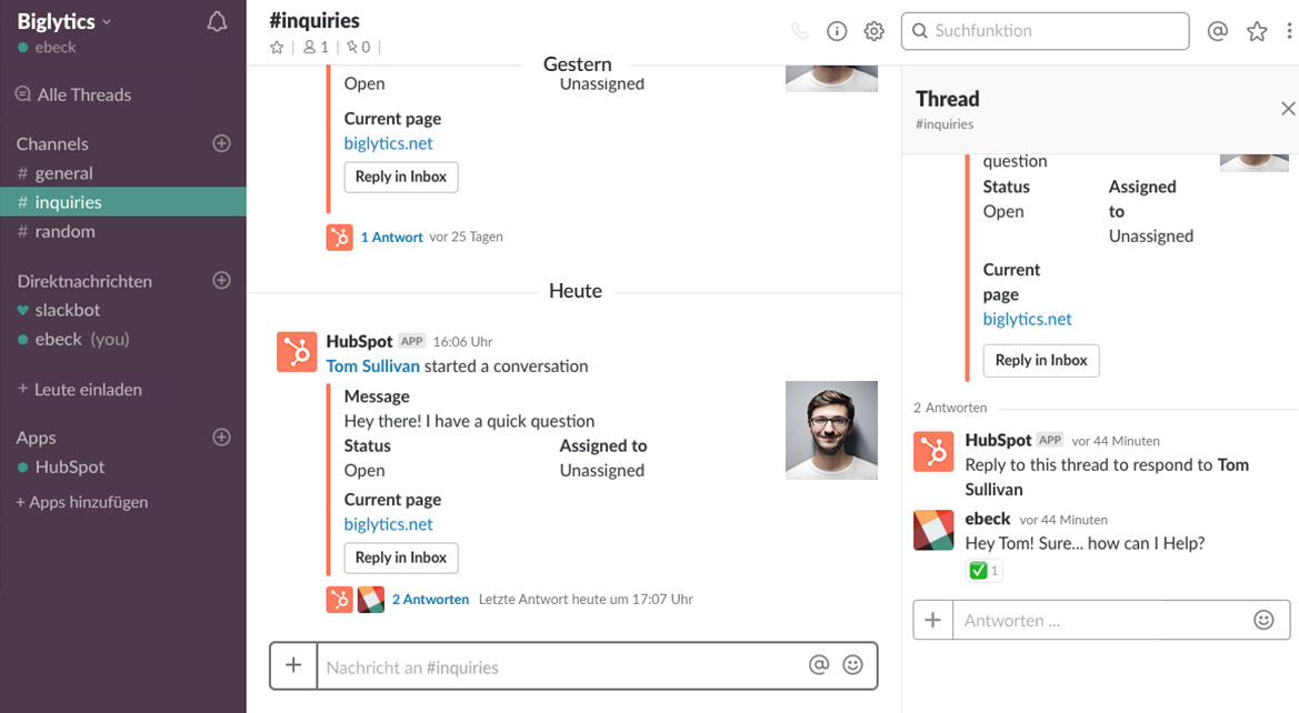 Conversations are saved with the live chat tool in HubSpot and can be accessed by authorized persons. 